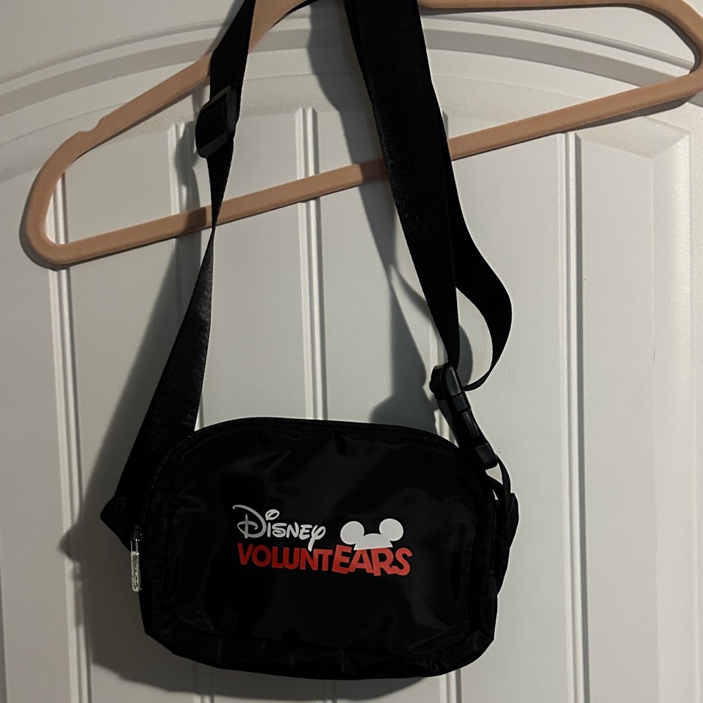 Disney Black Crossbody VoluntEARS waist Bag with Red Logo